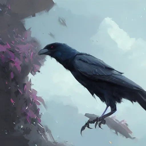 Image similar to a purple crow by greg rutkowski