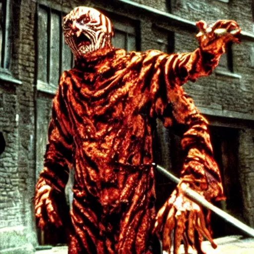 Image similar to film still of Freddy Krueger as Cerberus in Harry Potter the Sorcerer's Stone