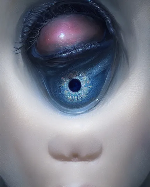 Prompt: portrait of the universe as an eye, elegant, real life skin, intricate, high detailed, artstation, concept art, smooth, sharp focus, art by artgerm and greg rutkowski