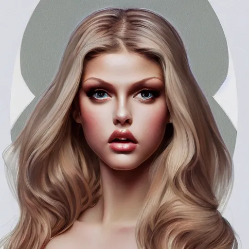 Image similar to portrait of loren gray wearing a skintight dress, intricate, elegant, highly detailed, digital painting, artstation, concept art, smooth, sharp focus, illustration, art by artgerm and greg rutkowski and alphonse mucha, 8 k