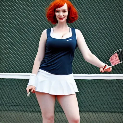 Image similar to christina hendricks as tennis player,