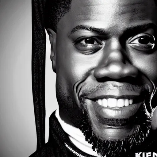 Image similar to kevin hart in the style of tim burton