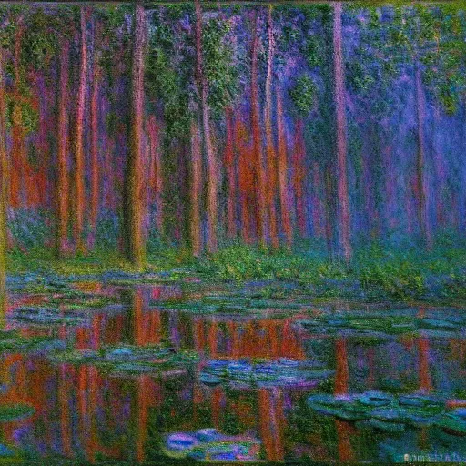 Image similar to A magical forest by Claude Monet