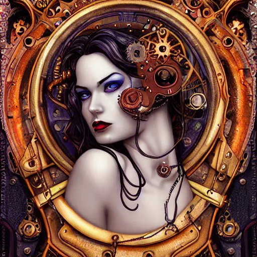 Prompt: Steampunk Lovecraft Lovecraftian mermaid portrait, Pixar style, by Tristan Eaton Stanley Artgerm and Tom Bagshaw.