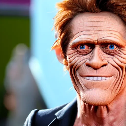 Prompt: Willem Dafoe made by Pixar