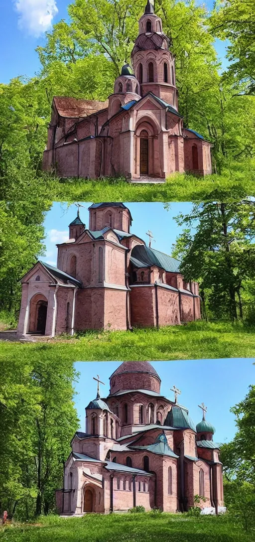 Image similar to tiny home that looks exactly like st volodymyr's cathedral.