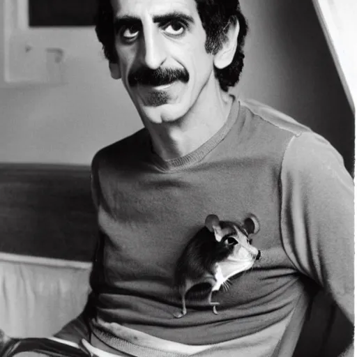 Image similar to frank zappa as an attractive rat