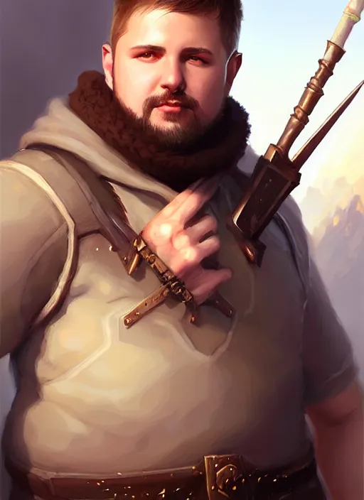 Image similar to a _ fantasy _ style _ portrait _ painting _ of slightly chubby white male very short hair short stubble, brown hair, rpg dnd oil _ painting _ unreal _ 5 _ daz. _ rpg _ portrait _ extremely _ detailed _ artgerm _ greg _ rutkowski _ greg