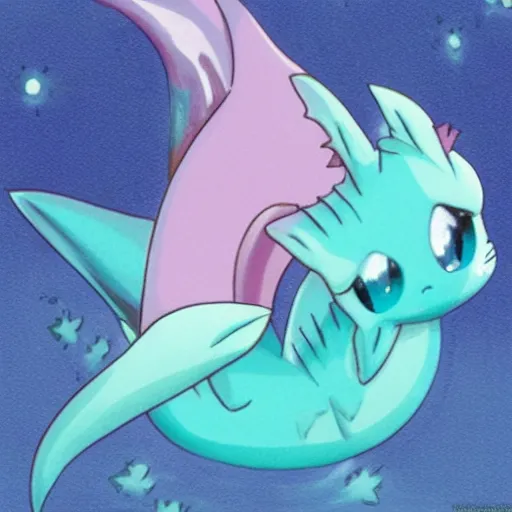 Image similar to Vaporeon sleeping, Vaporeon if pink coloured