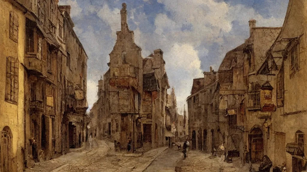 Image similar to an old street, by jean - baptist monge,