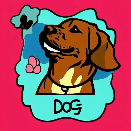 Image similar to an happy dog. Vector logo.