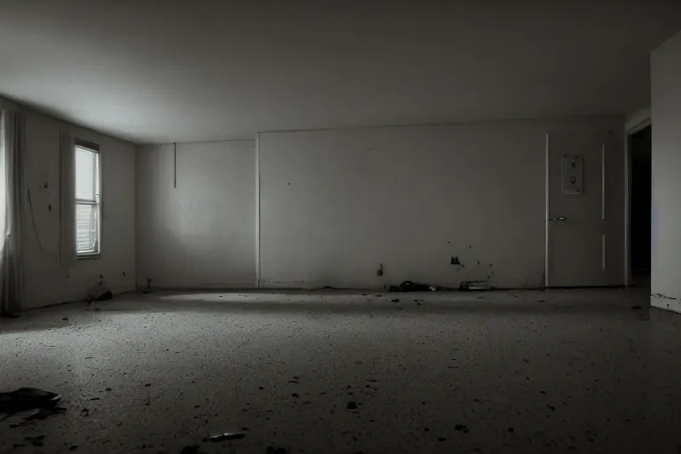 Prompt: film still empty apartment, moody, gritty neon noir by emmanuel lubezki