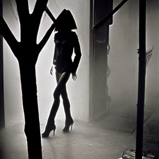 Image similar to supermodel in silent hill, steven meisel photography