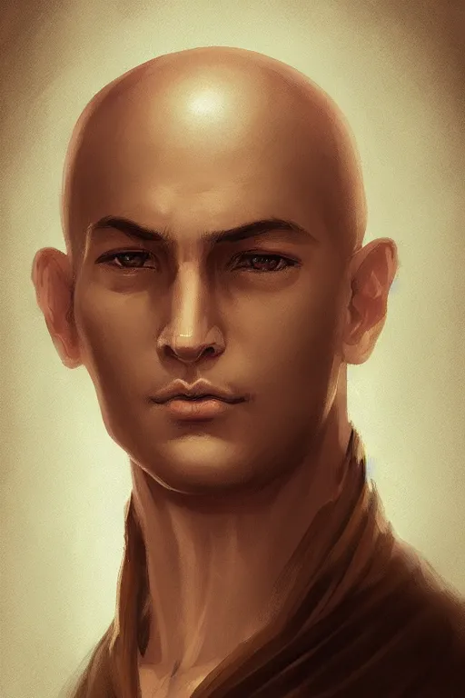 Prompt: Portrait of a monk by Charlie Bowater