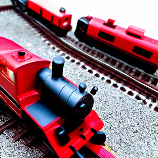 Red and black tank engine