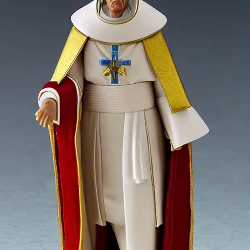 Prompt: an action figure of the pope as a egypsian faraoh