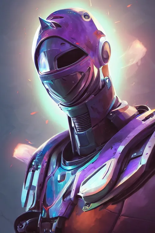 Image similar to epic mask helmet robot ninja portrait stylized as fornite style game design fanart by concept artist gervasio canda, behance hd by jesper ejsing, by rhads, makoto shinkai and lois van baarle, ilya kuvshinov, rossdraws global illumination radiating a glowing aura global illumination ray tracing hdr render in unreal engine 5