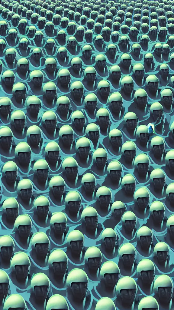 Image similar to army of Obama clones the size of the Hulk by Beeple, 4K