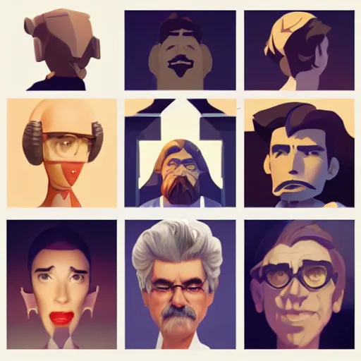 Image similar to face icon stylized minimalist george lucas, loftis, cory behance hd by jesper ejsing, by rhads, makoto shinkai and lois van baarle, ilya kuvshinov, rossdraws global illumination