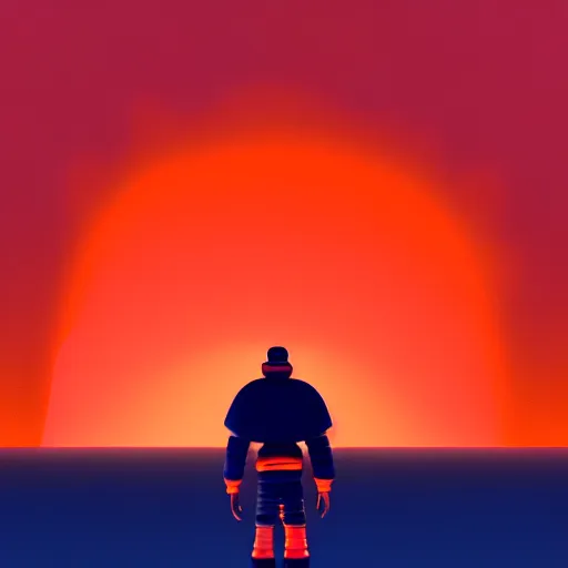 Prompt: a photo of kanye west by pixar, detailed, dynamic perspective, afrofuturistic, orange sky, realistic shading, mixed media, rendered in renderman