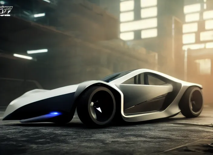 Image similar to cyberpunk concept inspired sports car, futuristic look, aerodynamic detailed body, highly detailed, photorealistic camera shot, bright studio setting, studio lighting, crisp quality and light reflections, unreal engine 5 quality render