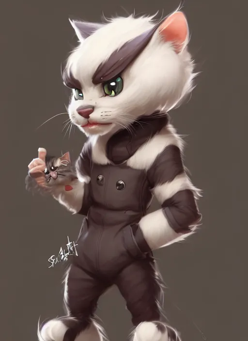 Image similar to character concept art of a anthropomorphic male furry cat | | cute - fine - face, pretty face, key visual, realistic shaded perfect face, fine details by stanley artgerm lau, wlop, rossdraws, james jean, andrei riabovitchev, marc simonetti, and sakimichan, trending on artstation