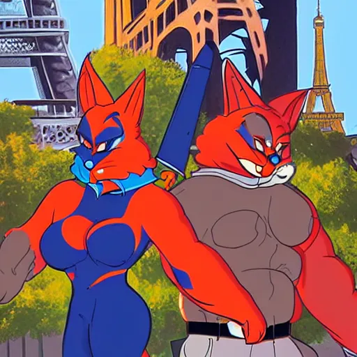 Prompt: swat kats in paris, extremely detailed, cinematic shot, close angle, eiffel tower in the background