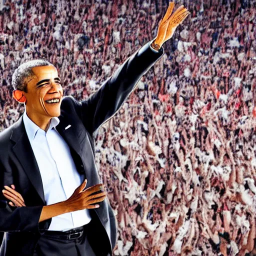 Image similar to Barack Obama conducting a symphony, 4K resolution
