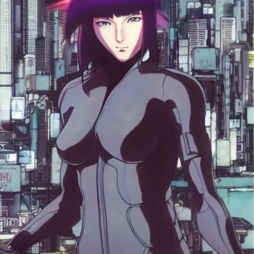 Image similar to ghost in the shell concept art by shirow masamune, anime, manga