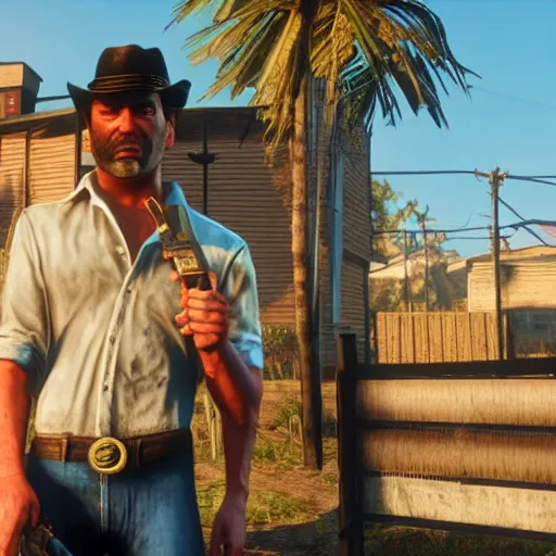 Image similar to Tommy Vercetti in Red Dead Redemption 2