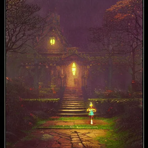 Prompt: Legend of Zelda, 4k, art style of John Atkinson Grimshaw