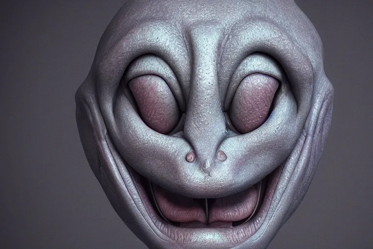 Prompt: an alien face, octane render, hyper realistic, 8k resolution