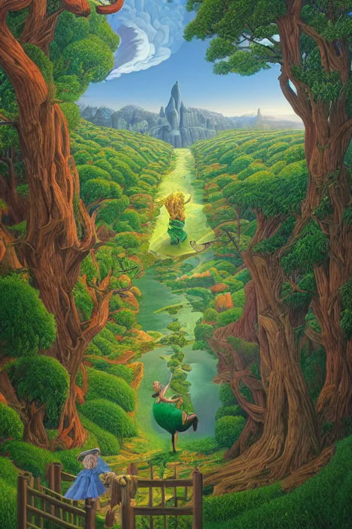Prompt: A beautiful ultra detailed matte painting a land of oz by rob Gonsalves, trending on artstation