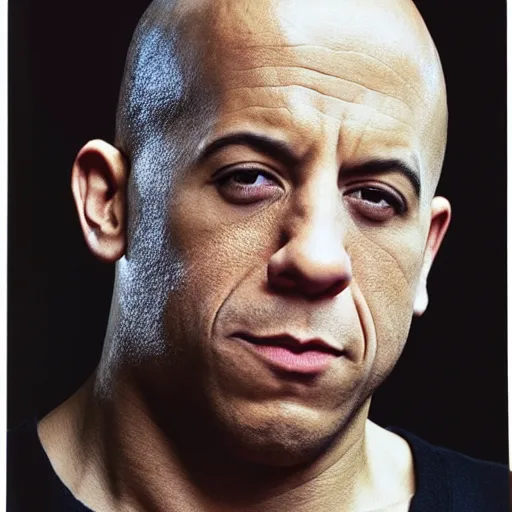 Image similar to candid photo of Vin Diesel dressed as Piccolo by Annie Leibowitz, photorealisitc, extremely detailed, UHD, correct face, hyperrealistic