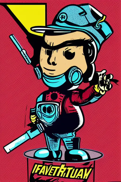 Image similar to fallout 7 6 retro futurist illustration art by butcher billy, sticker, colorful, illustration, highly detailed, simple, smooth and clean vector curves, no jagged lines, vector art, smooth andy warhol style