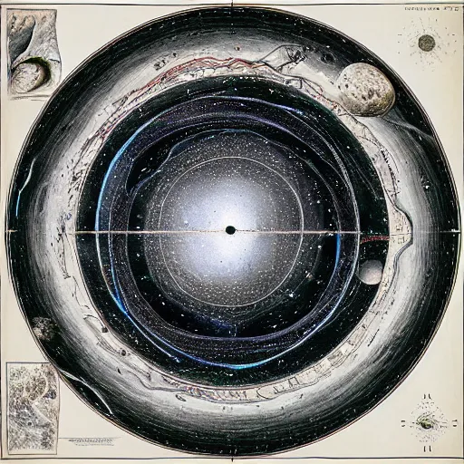 Image similar to hyperrealistic map of the universe drawn by extraterrestrial beings