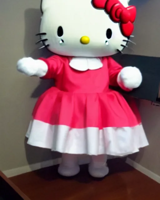 Image similar to hello kitty dressed as an angry judge