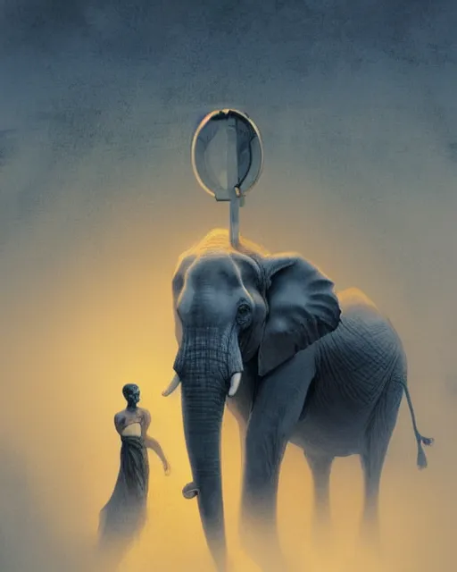 Image similar to elephant in africa painted in watercolor volumetric lighting, back lighting, rimlight, dramatic lighting, digital painting, highly detailed, artstation, sharp focus, illustration, Artgerm, Jean-Léon Gérôme , ruan jia