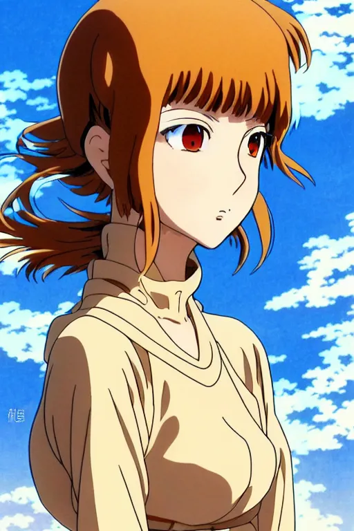 Prompt: anime art full body portrait character nausicaa concept art, anime key visual of elegant young female, brown hair and large eyes, finely detailed perfect face delicate features directed gaze, sunset in a valley, trending on pixiv fanbox, studio ghibli, extremely high quality artwork by hayao miyazaki by kushart krenz