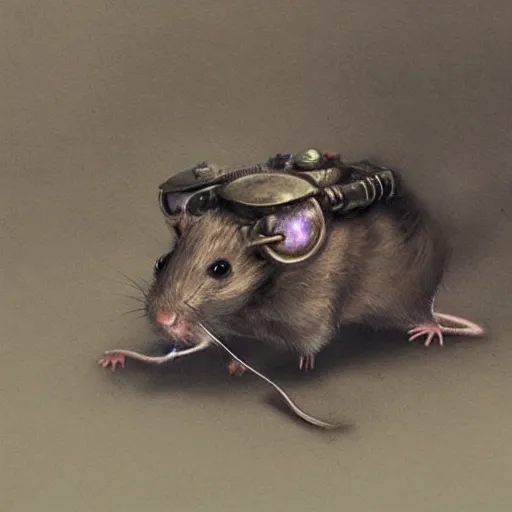 Image similar to a rat with steampunk googles, by Ruan jia