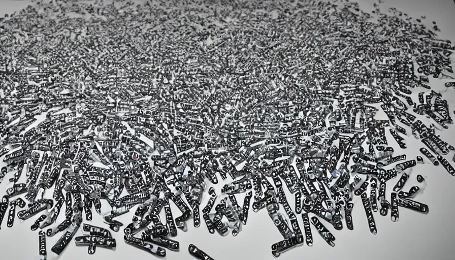 Prompt: a thousand plastic pens have fallen, hyperrealistic shaded