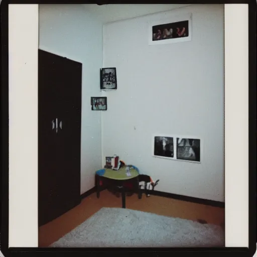 Image similar to Polaroid of a child's bedroom 1988, liminal space