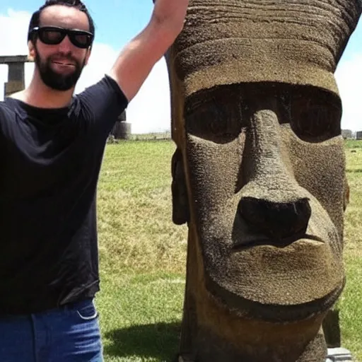 Image similar to gigachad Easter island head