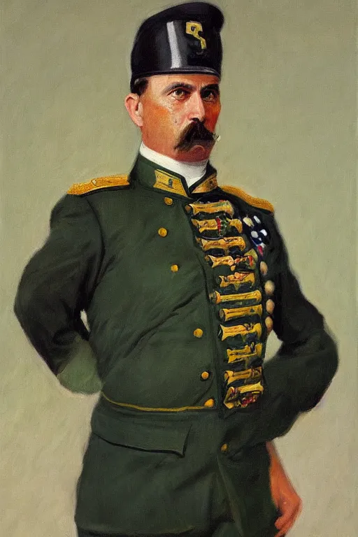 Image similar to full body portrait of the dictator of the boston celtics, 1 8 8 9, in full military garb, oil on canvas by william sidney mount, trending on artstation