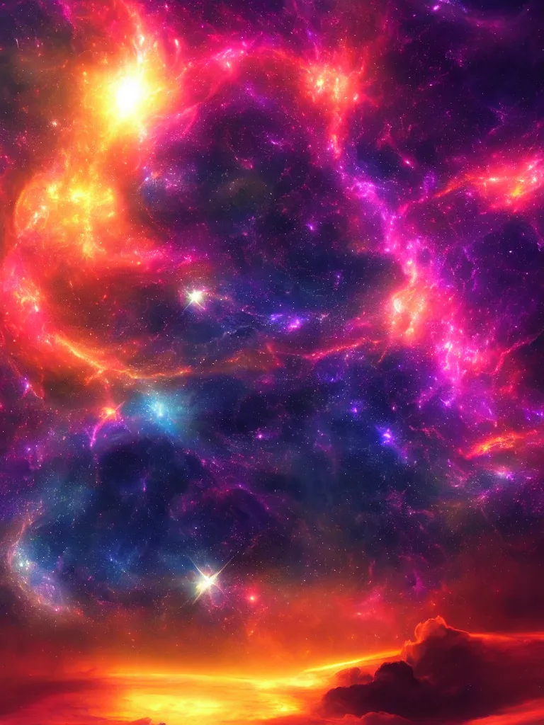 Prompt: celestial epic emotional vibrant colorful cinematic fantasy deep space image of a sparkling ethereal cosmic universe, silky smooth celestial cosmos, nasa photos, artstation