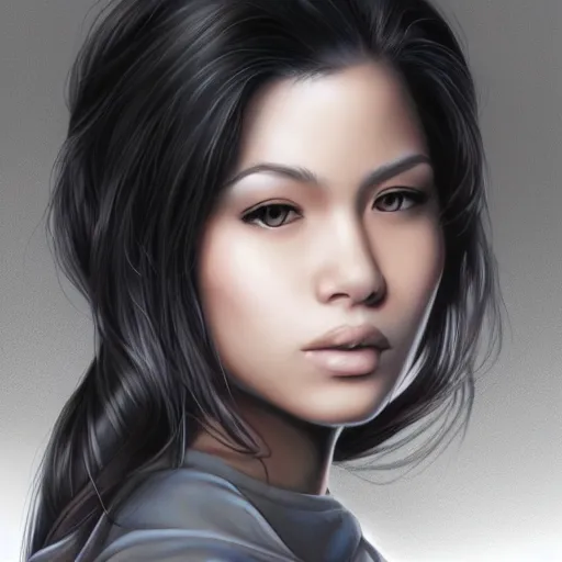 Prompt: portrait of Felicia Hernandez at age of 20, by Artgerm