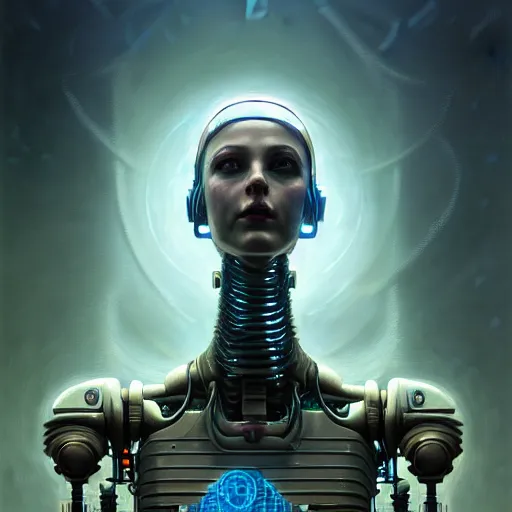 Image similar to low angle shot of a cyberpunk robot character in chernobyl, intricate, elegant, highly detailed, centered, digital painting, artstation, concept art, smooth, sharp focus, illustration, artgerm, tomasz alen kopera, peter mohrbacher, donato giancola, joseph christian leyendecker, wlop, boris vallejo