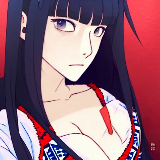 Prompt: a beautiful! boyish! kat dennings alluring gravure! model, wearing japanese school girl outfit with mayan pattern and native style, aztec street fashion, gapmoe yandere grimdark, trending on pixiv fanbox, painted by greg rutkowski makoto shinkai takashi takeuchi studio ghibli, akihiko yoshida