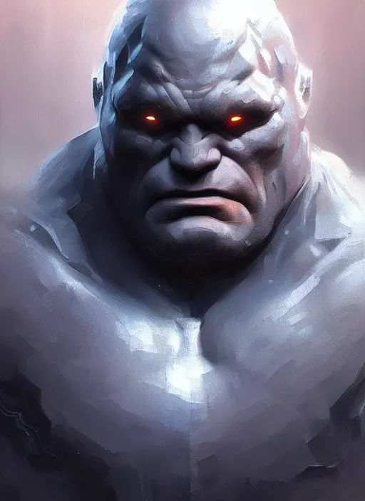 Image similar to very detailed masterpiece painting of darkseid from dc comics, portrait, artstation, concept art by greg rutkowski