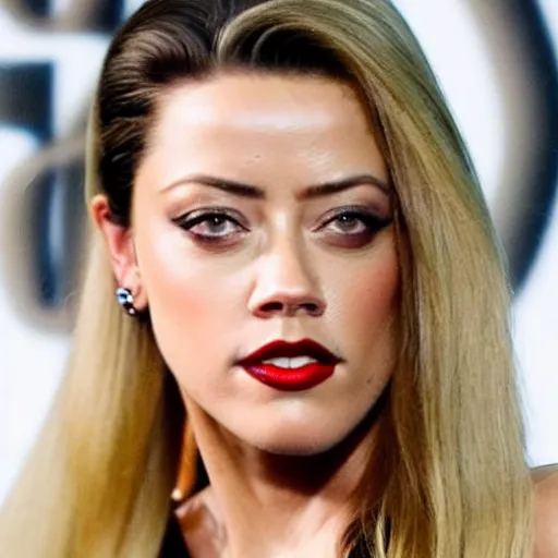 Prompt: danny trejo and amber heard face mix, amber trejo